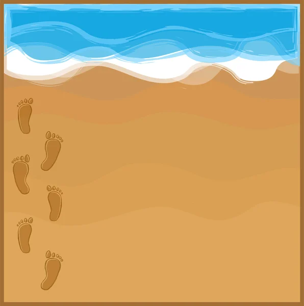 Ślady stóp na plaży — Wektor stockowy