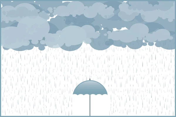 Herfstwandeling onder een paraplu — Stockvector