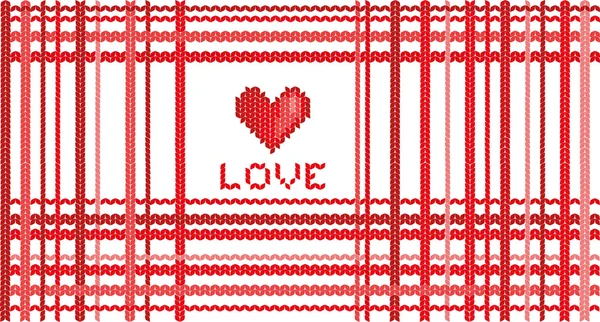 Valentine knitting — Stock Vector