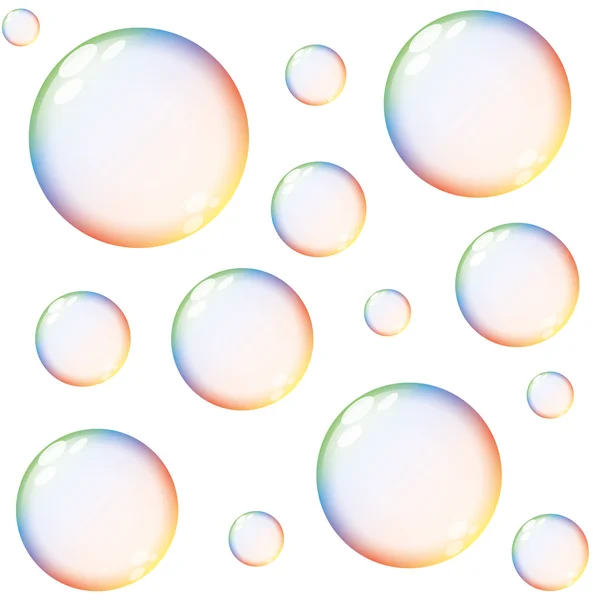 Coloridas burbujas de jabón arco iris — Vector de stock