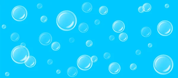 Burbujas de jabón transparentes grandes y pequeñas — Vector de stock