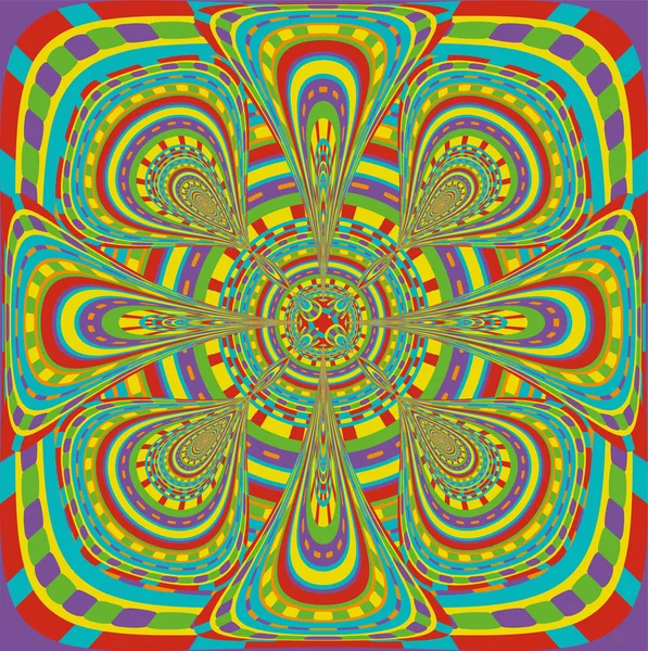 Mandala arc-en-ciel psychédélique hypnotique indien — Image vectorielle