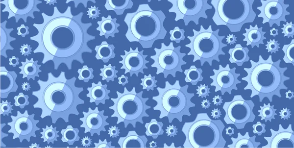 Fond ou texture avec ensemble d'engrenages bleu — Image vectorielle