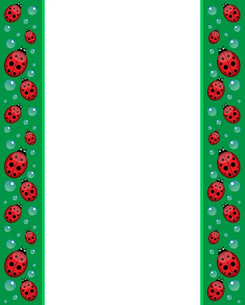 Frame with ladybirds — Stock Vector
