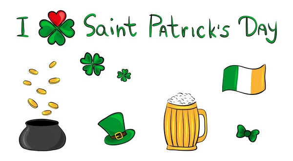 Ensemble d'icônes Saint Patrick — Image vectorielle