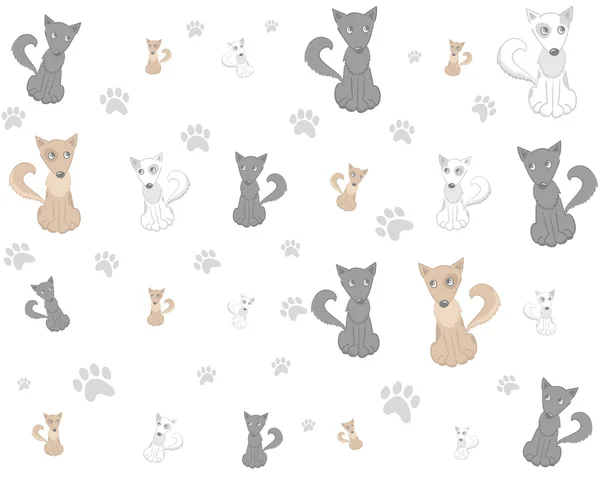 Mascotas dibujos animados perro patrón vector — Vector de stock