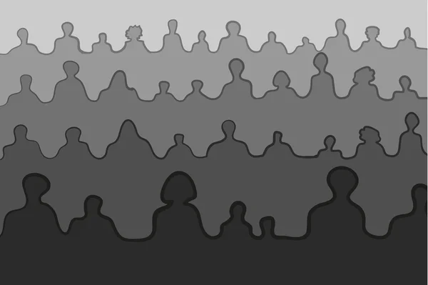 Multitud de personas siluetas — Archivo Imágenes Vectoriales