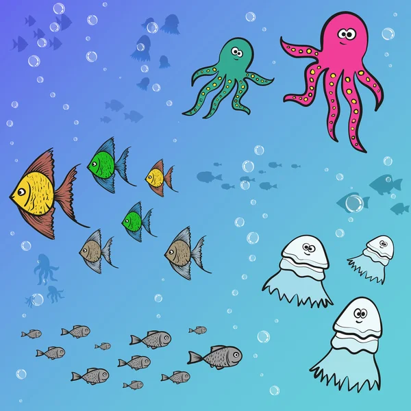 Vie sous-marine de l'océan — Image vectorielle