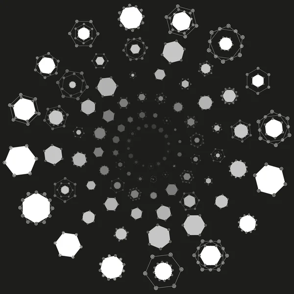 Modelo de átomo de espaço de molécula plana —  Vetores de Stock