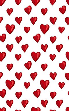 Kırmızı kalpler vektör desen