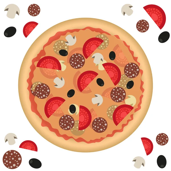 Pizza naadloos patroon — Stockvector