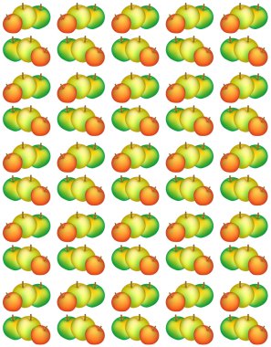 Kırmızı ve sarı elma ile vektör desen