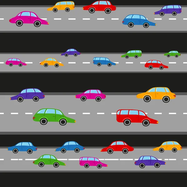 Ilustração de vetor de padrão de carro colorido — Vetor de Stock