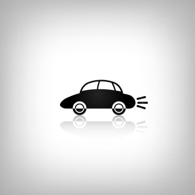 siluet siyah araba vektör simge veya logosu