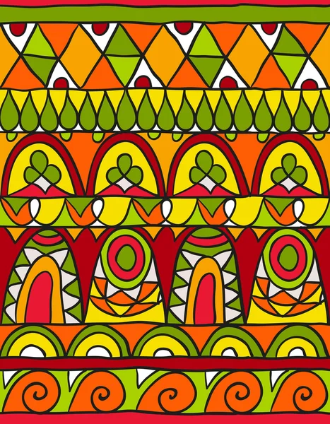 Dessiné à la main tribal - motif ethnique vectoriel sans couture . — Image vectorielle