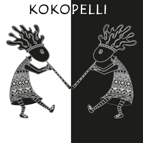 Kokopelli - vector de ilustración étnica . — Vector de stock