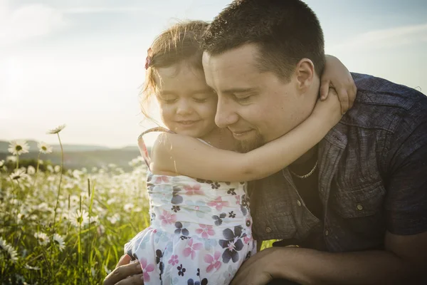 Happy joyful father with daughter — Stock Photo, Image
