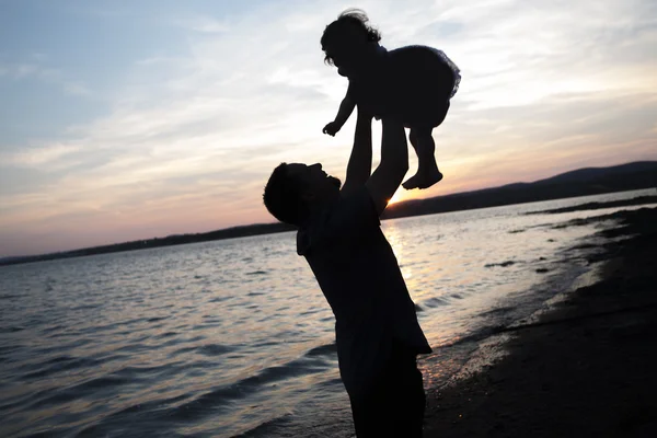 Happy joyful father with is child — Stock Photo, Image