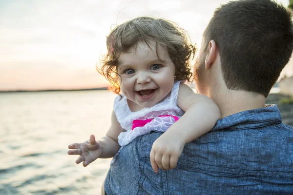 Happy joyful father with is child — Stock Photo, Image