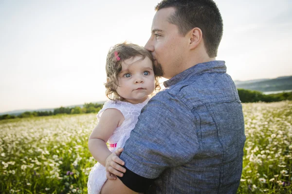 Happy joyful father with daughter — Stock Photo, Image