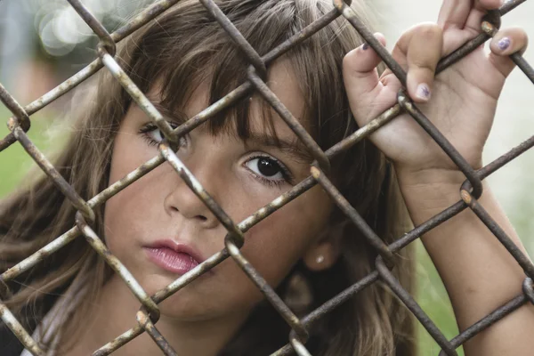 Eight years old school girl — Stock Photo, Image