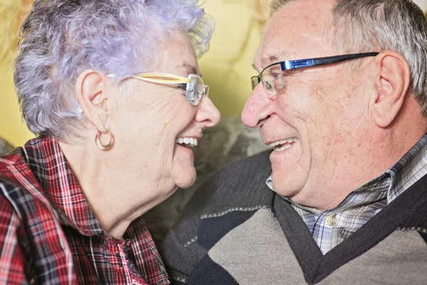 Porträt eines glücklichen Seniorenpaares zu Hause — Stockfoto