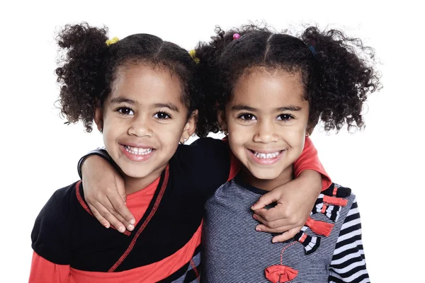 Twin schattig Afrikaanse meisje met mooie kapsel — Stockfoto