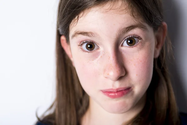 Close-up of a 10 year old girl — Stock Photo, Image