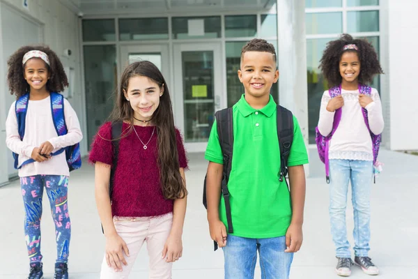 Group pre-teen School Pupils Outside of the Classroom — Stock Photo, Image