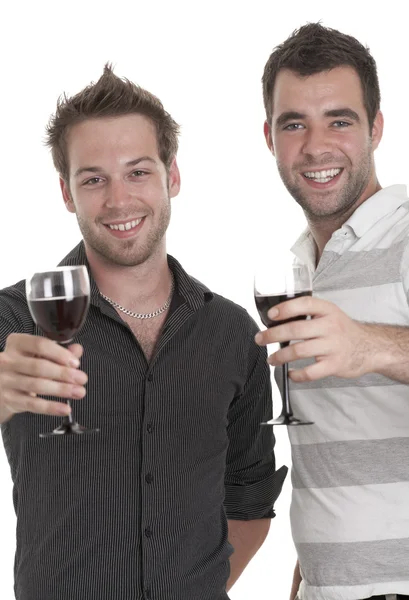 Dos mejores amigos frente a un fondo blanco — Foto de Stock