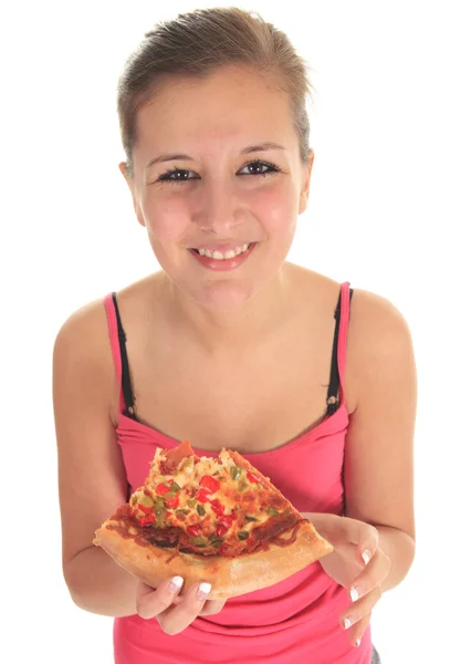 Mujer comiendo pizza —  Fotos de Stock