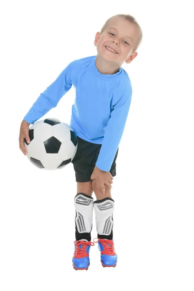 El muchacho con pelota de fútbol —  Fotos de Stock