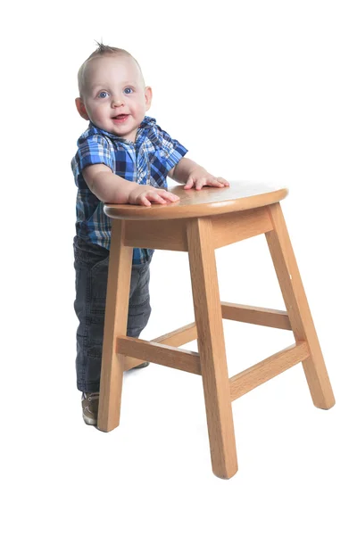 Happy Cute Baby Boy over white background — Stock Photo, Image