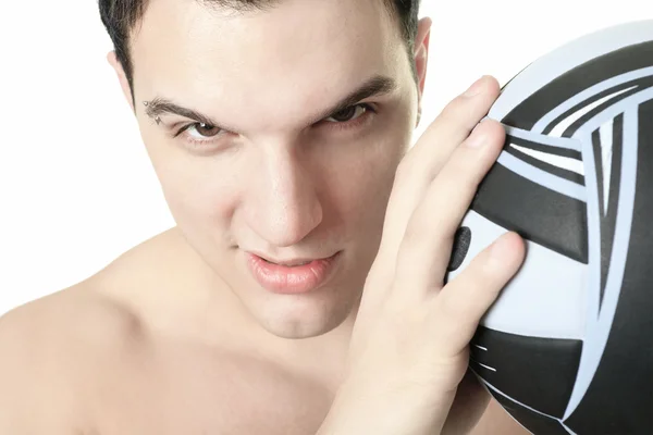 A Volleyball Athlete With Ball on studio — Stock Photo, Image