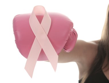 Hand Make Pink Ribbon for Breast Cancer symbol on white backgrou clipart
