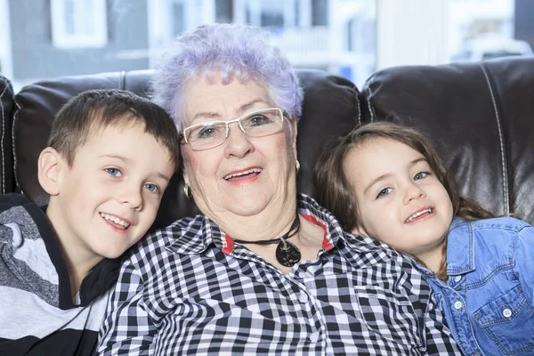Portrait of smiling multigeneration family spending leisure time — Stock Photo, Image
