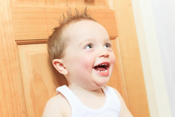 Happy 2 years old baby boy. Kid is smiling, grinning. — Stock Photo, Image