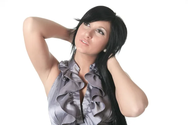 Sensuell tjej i mode klänning, studio skott. Foto. — Stockfoto