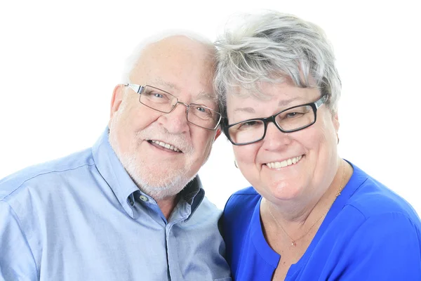 Happy senior couple in love. Isolated over white background — Stock Photo, Image