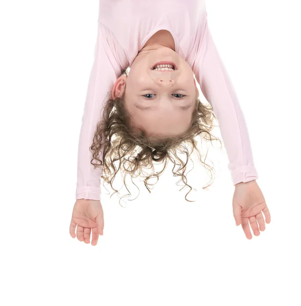 Malá dívka balerína tanečnice izolovaných na bílém pozadí — Stock fotografie