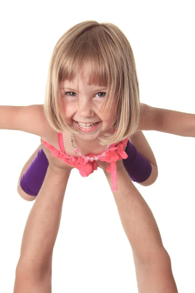 A cute little girl with arms outstretched — Stock Photo, Image