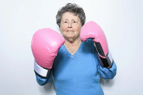 An old senior woman fight for cancer — Stock Photo, Image