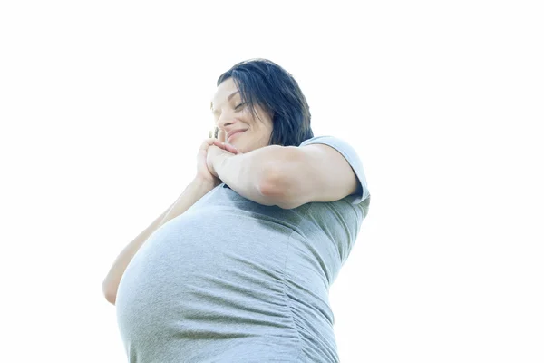 A Beautiful 20 years old pregnant woman outdoor — Stock Photo, Image