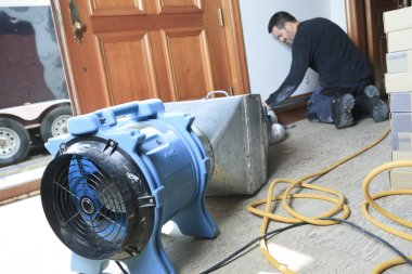 A Ventilation cleaner working on a air system. clipart