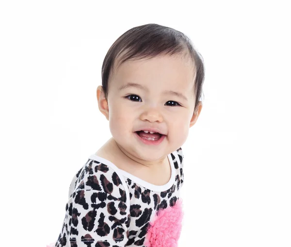 Een Aziatische baby op een studio witte achtergrond — Stockfoto