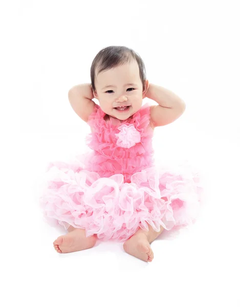 A Asian baby on a studio white background — Stock Photo, Image