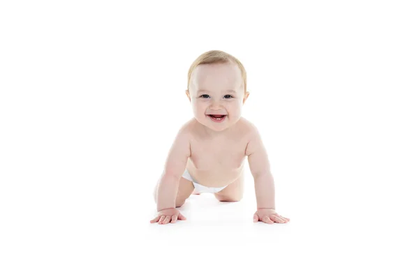 A sweet little boy in studio white background — Stock Photo, Image