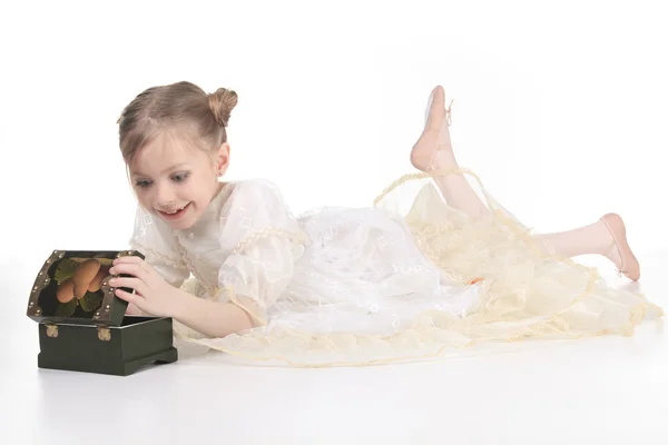 Краса Балерина молода дівчина на білому тлі — стокове фото