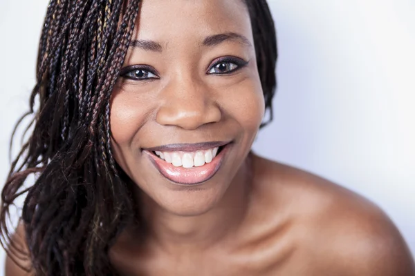 An aframerican woman over a white background — Stock Photo, Image