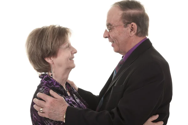 Senior Couple Isolated on a white Background — Stock Photo, Image